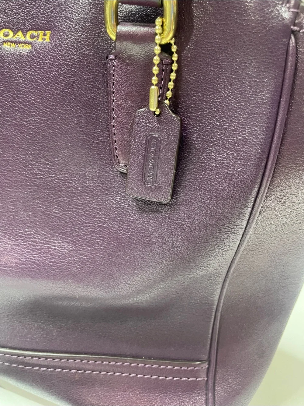 COACH Legacy Mini Tanner Purple Leather Crossbody Satchel Bag #48894